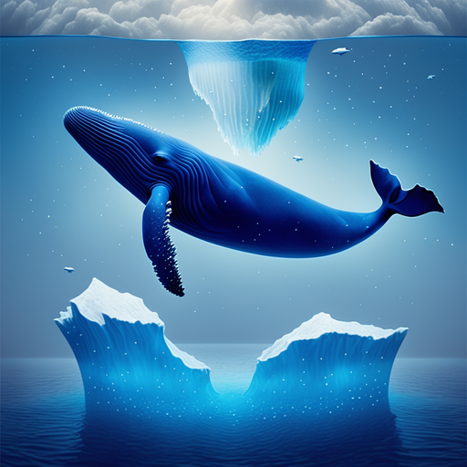 une-baleine-bleue--un-iceberg-sous-leau-ciel-etoil-935215264